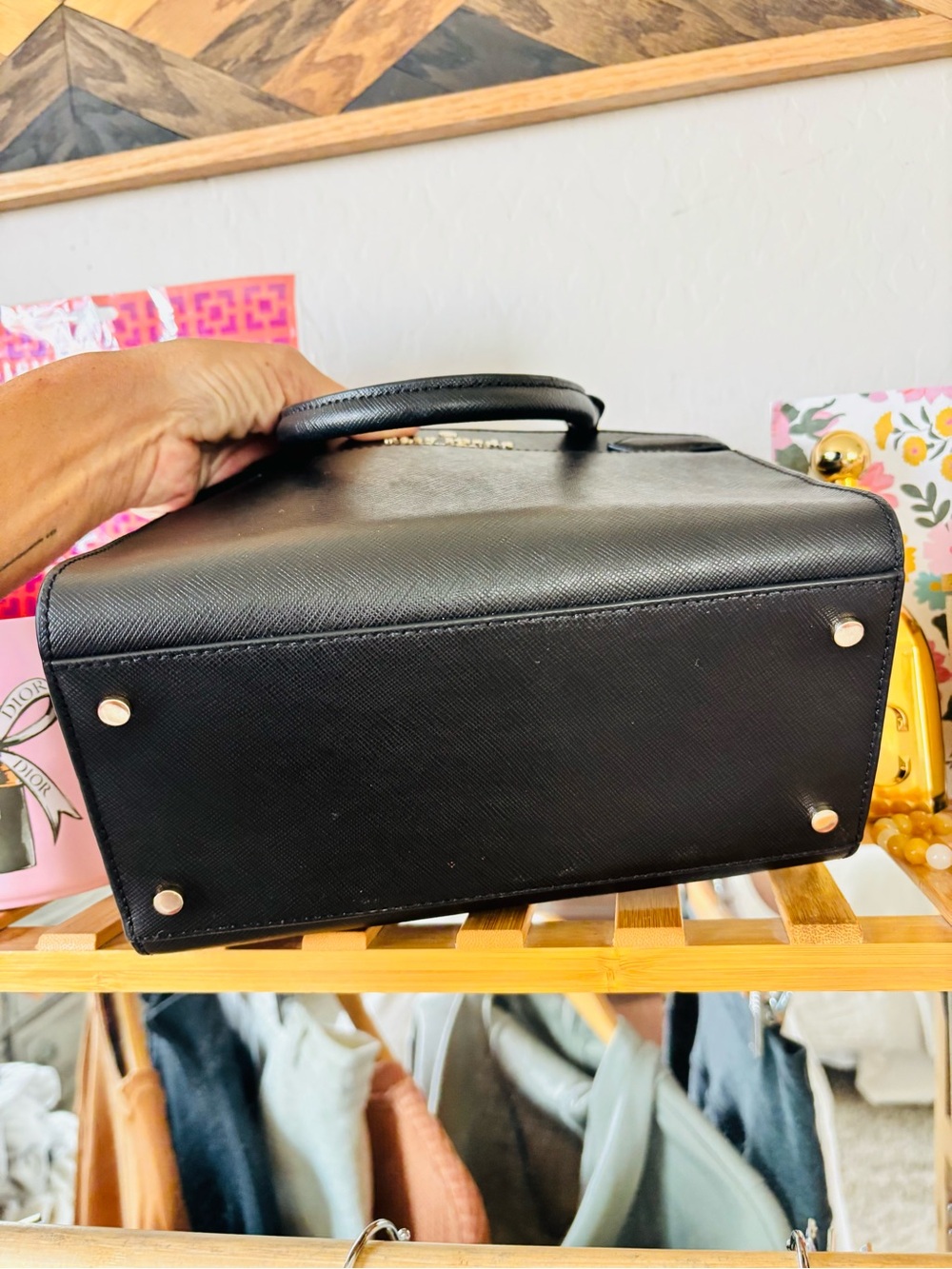 Kate Spade  New York Staci Black Structured Mini Satchel w/ crossbody strap - Picture 5 of 7